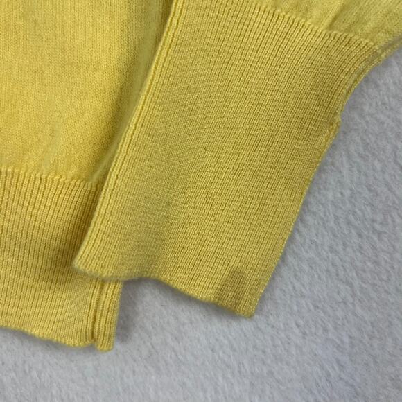 St. Croix Cardigan Men's Large Yellow 100% Pure Cashmere With Pockets - Picture 3 of 9